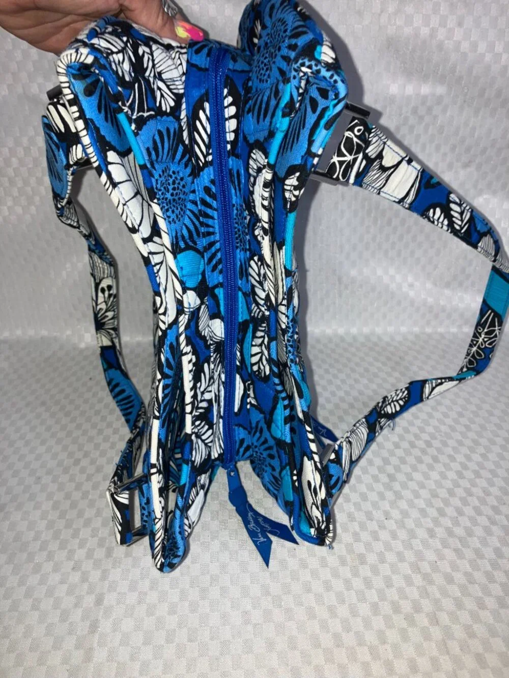 Vera Bradley Emily Satchel Handbag Purse Women OS Blue Bayou Quilted Floral
